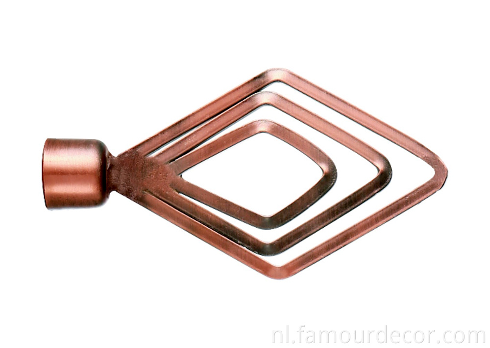 Diamond head single and double curtain rod